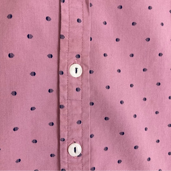 [LEVEL TEN] Button Down Short Sleeve Collared Polka Dot Print Shirt M 10 12 - Picture 3 of 8